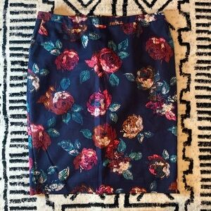 Merona Floral Lined Pencil Skirt Sz 14